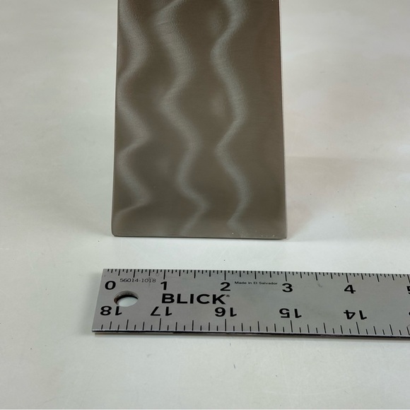 Brushed Stainless Steel Handmade Artist Post Modern Sculptural Vase Signed 2003 - Picture 10 of 11